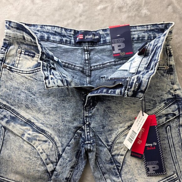 Phat Farm Skinny Jeans 30x30 NWT Ice Blue - Picture 4 of 15